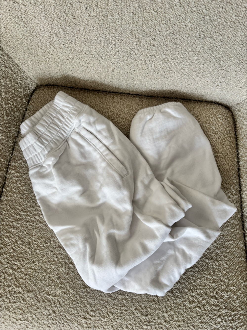 Aerie | Throw Back Fleece Jogger | Size XS Tall | White High Rise Sweatpants